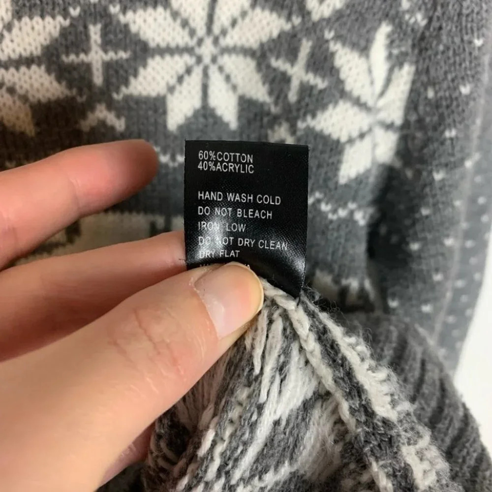 POL Nordic Deer Sweater Womens Fair Isle Reindeer Holiday Christmas Small - Picture 8 of 10